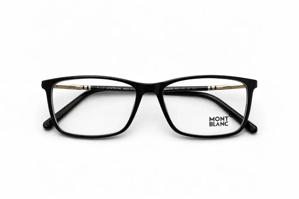 Monture noire Mont Blanc pour homme – style sobre _ boutique Luxe Optique Dakar.webp