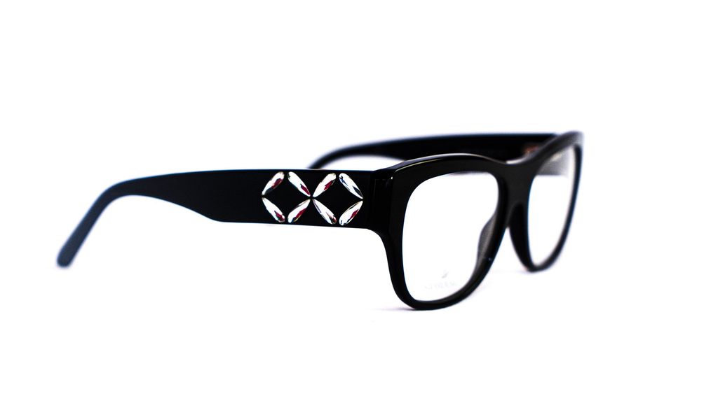 Monture Swarovski noire – Vue de profil