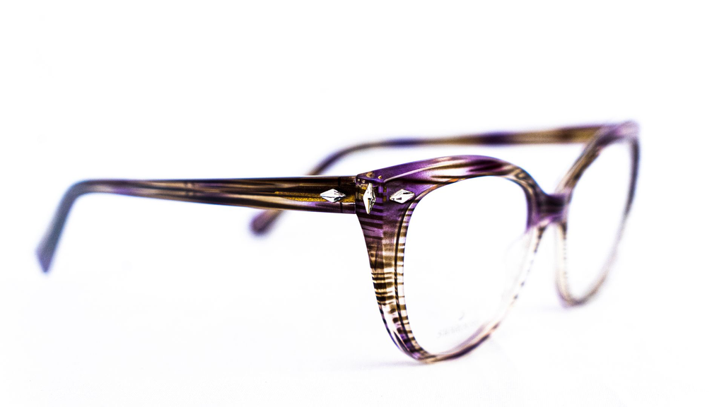Lunette papillon Swarovski violette – LUXE OPTIQUE Fann