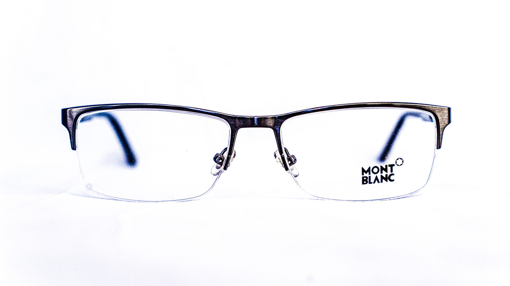 Monture Mont Blanc homme noire semi-cerclée – Luxe Optique Dakar