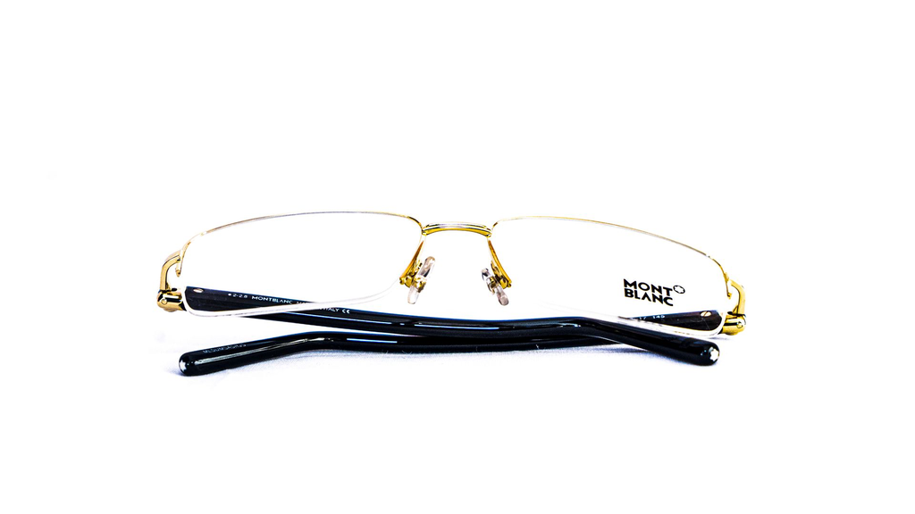 Vue latérale Mont Blanc homme branches noires – Luxe Optique