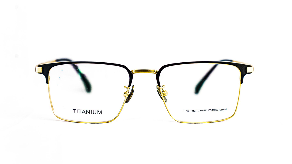 Lunette Titanium homme dorée et noire – Luxe Optique Dakar