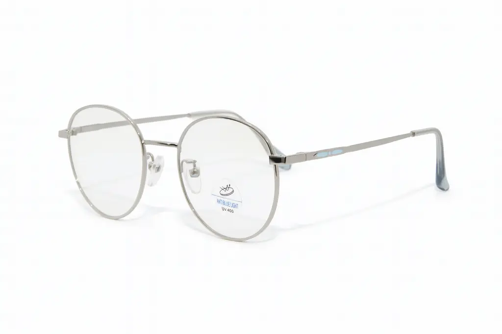 Monture homme Titanium forme ronde argent – Luxe Optique Dakar.webp