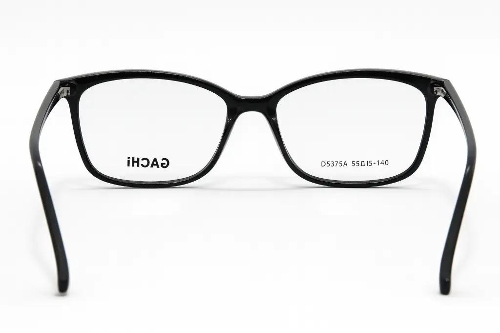 Monture rectangulaire Dacchi en acétate noir – Optique Mermoz.webp