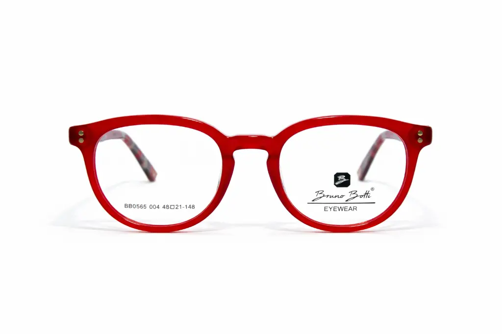 Monture Bruno Botti ovale rouge élégante – Opticien Dakar.webp